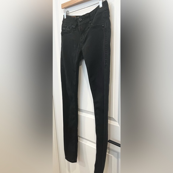 Rock Revival Marisa Black Denim Skinny Jeans Womens Low-Rise Casual Size 26x32 - Picture 3 of 11